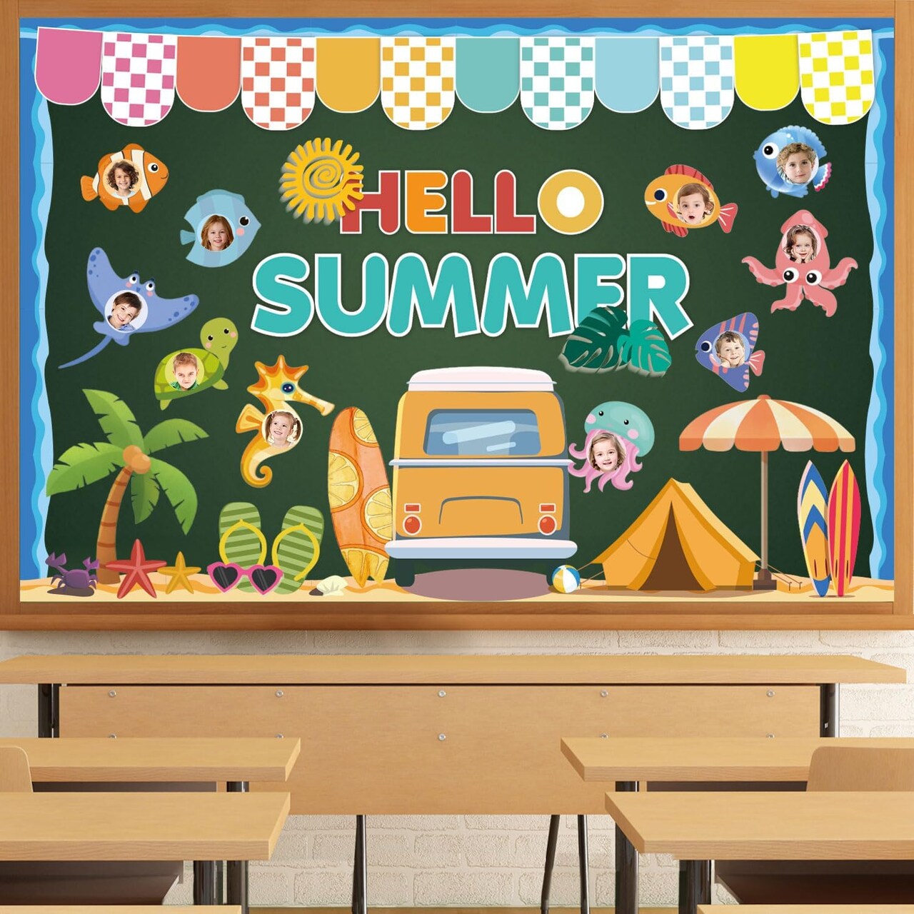 70 Pcs Beach Hawaiian Tropical Marine Fish Theme Cut Outs Bulletin Board Decor